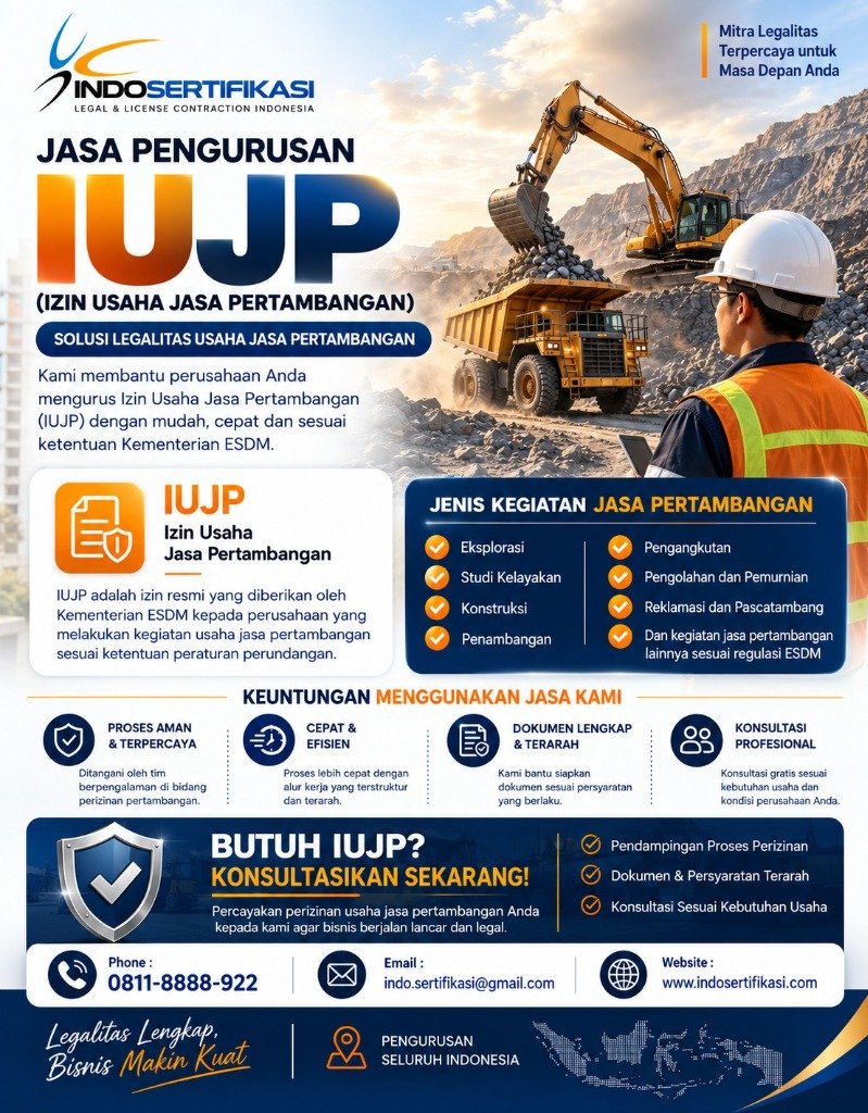 Flyer Pengurusan IUJP ESDM IndoSertifikasi