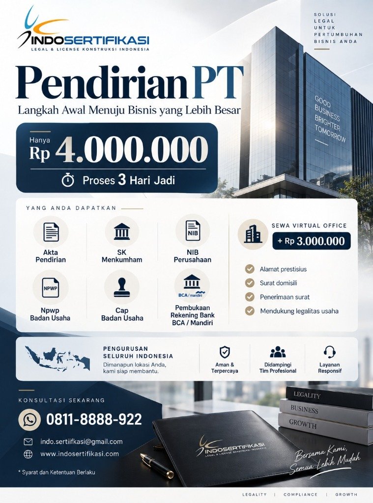 Flyer Pendirian PT IndoSertifikasi