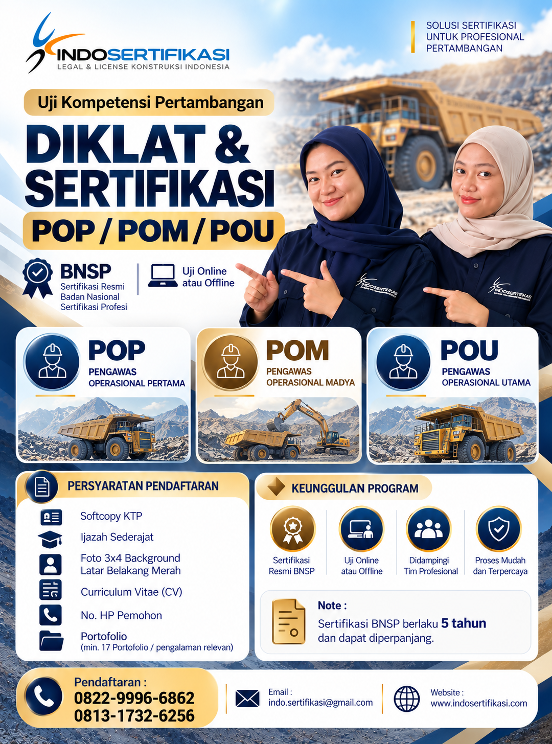Flyer Diklat dan Sertifikasi POP POM POU Pertambangan