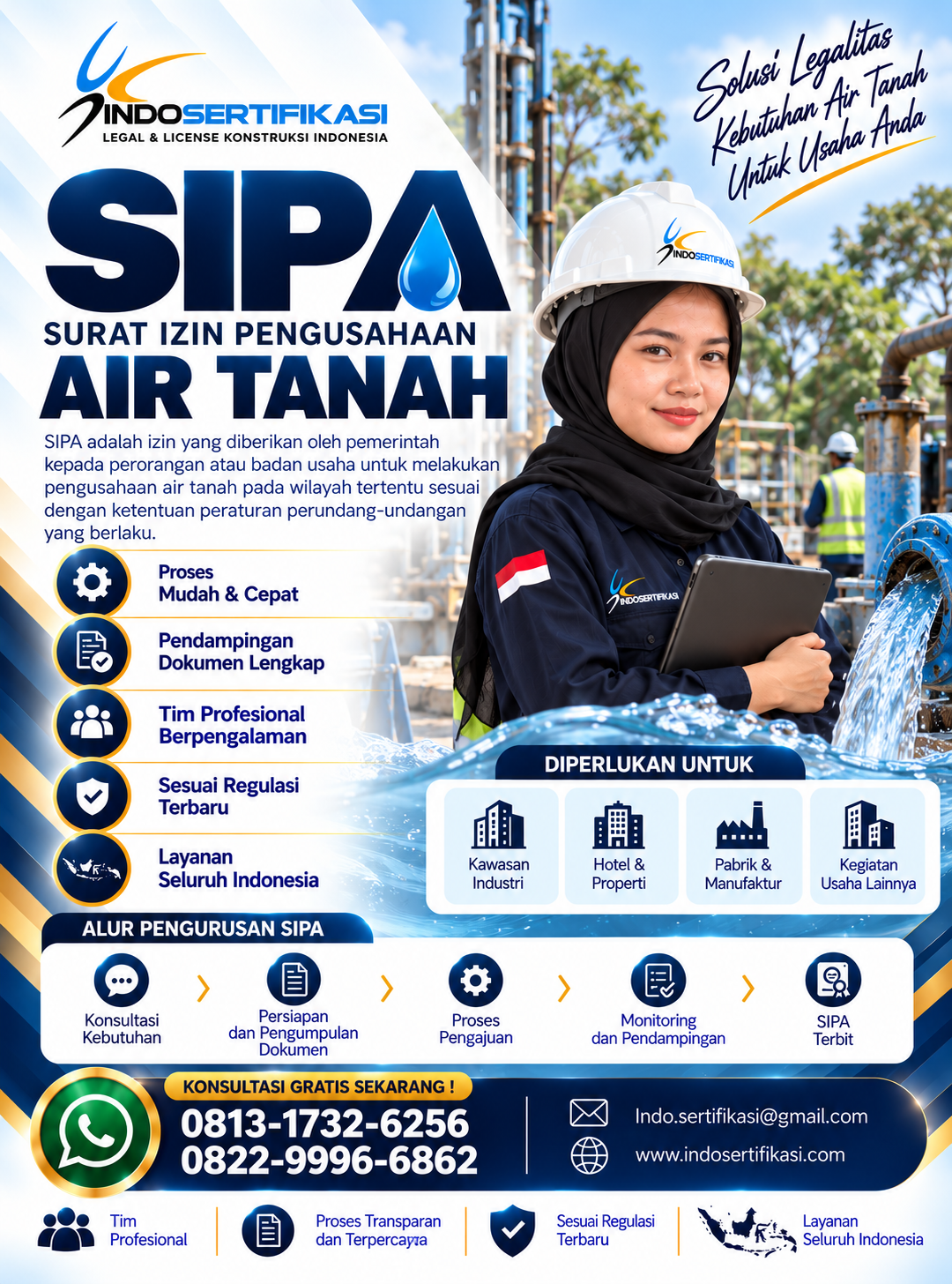Flyer Pengurusan SIPA Pengusahaan Air Tanah IndoSertifikasi